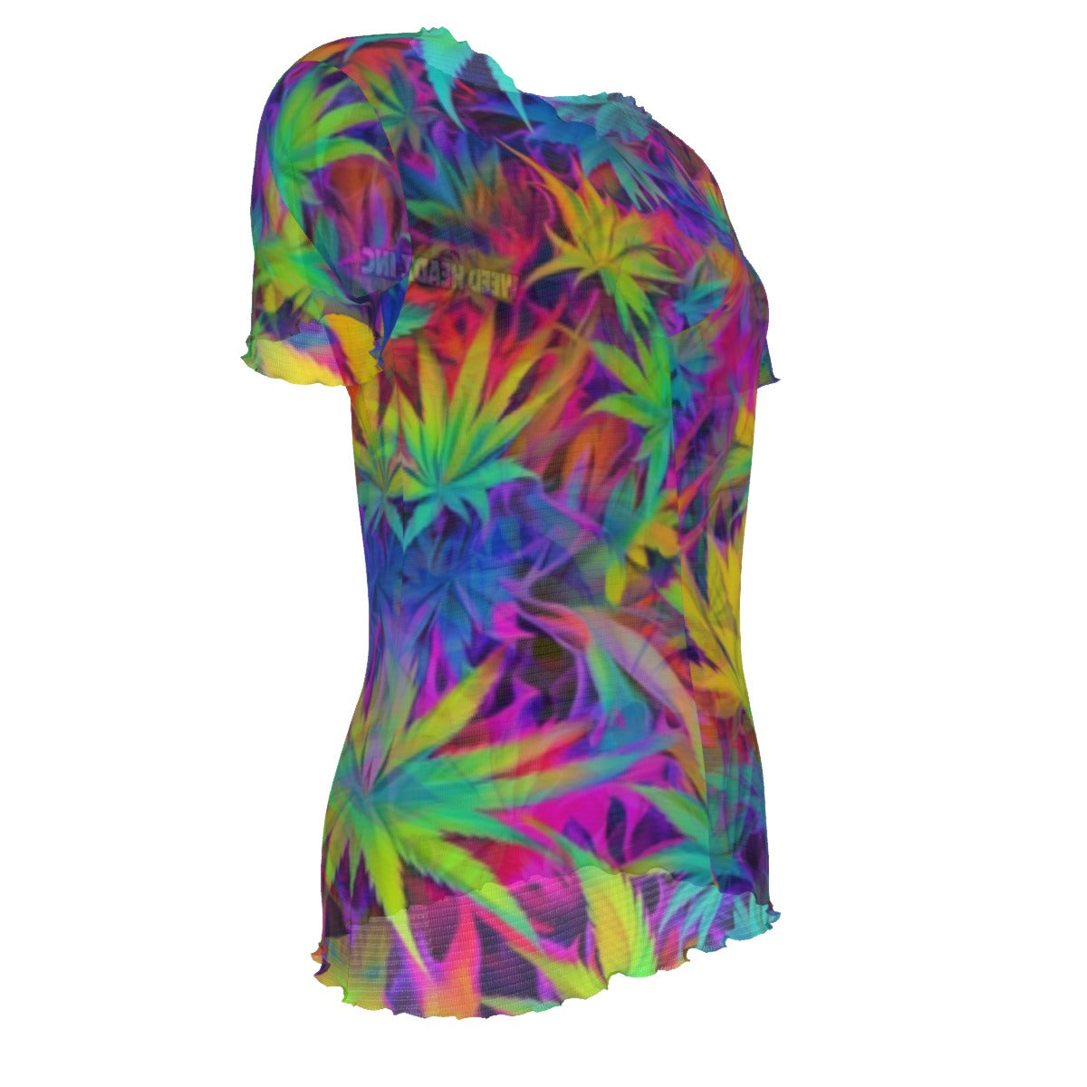 WHI Women's Fruit Punch Short Sleeve Sheer Blouse