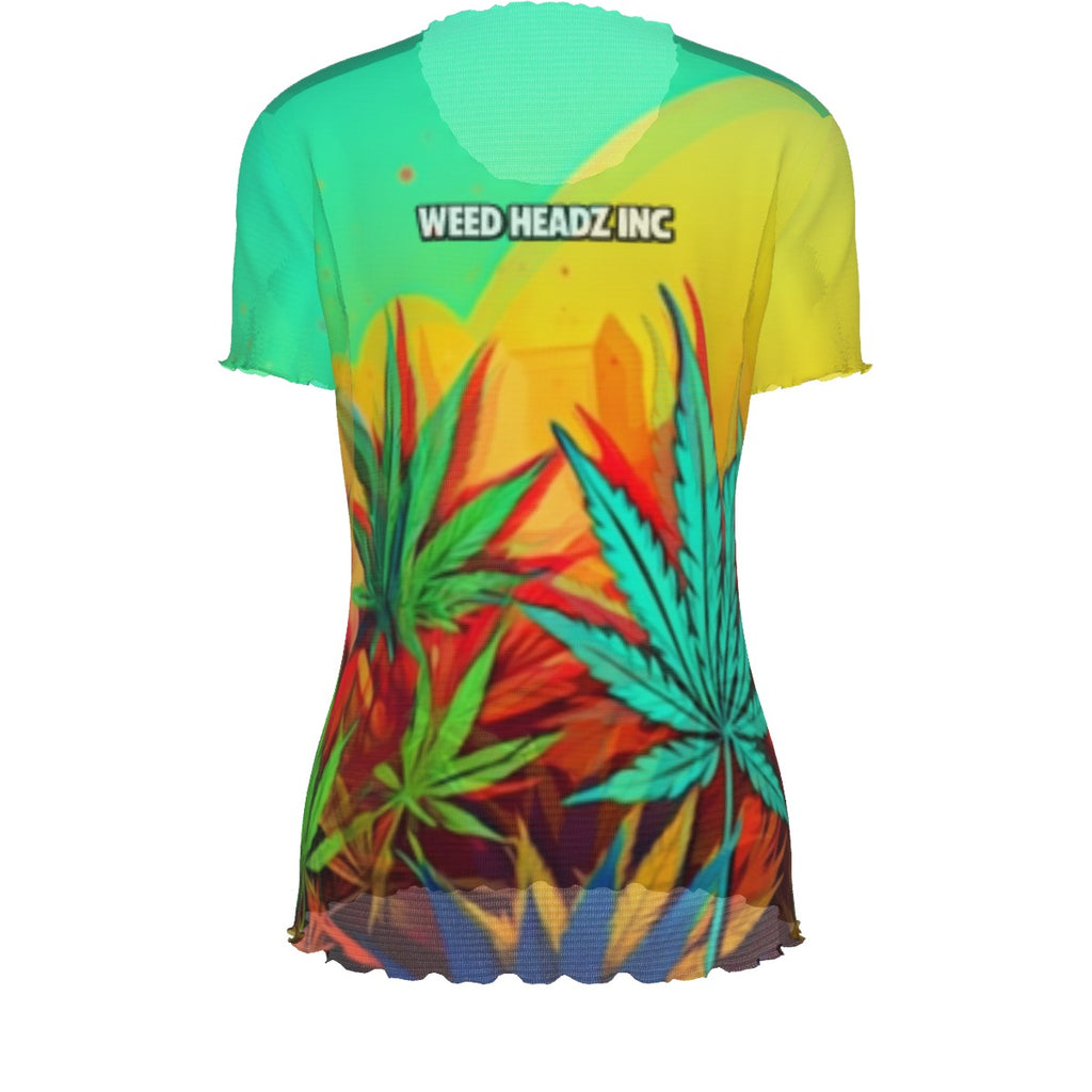 WHI Women's Groovin Short Sleeve Sheer Blouse
