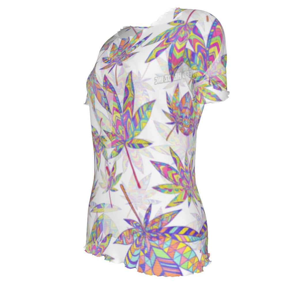 WHI Women's Unique Strain Short Sleeve Sheer Blouse