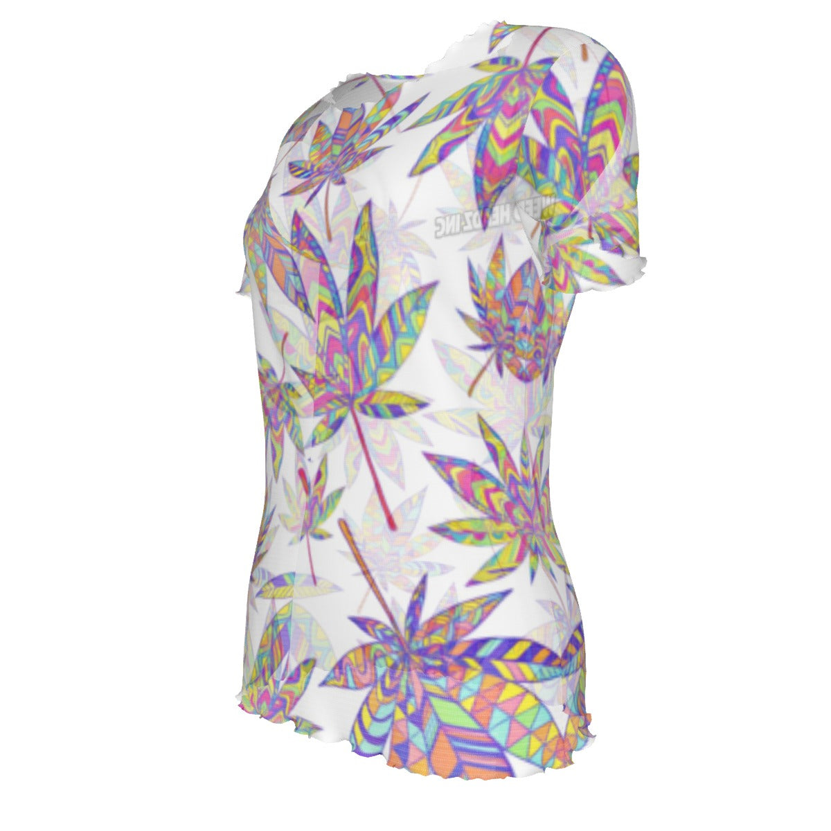 WHI Women's Unique Strain Short Sleeve Sheer Blouse
