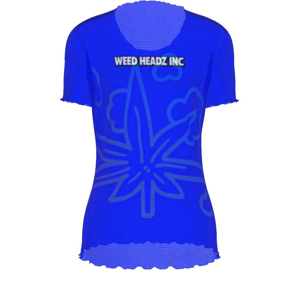 WHI Women's High Grade Short Sleeve Sheer Blouse