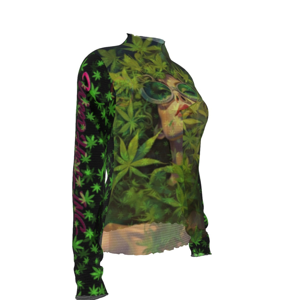 WHI Women's Green Blast Sheer Blouse