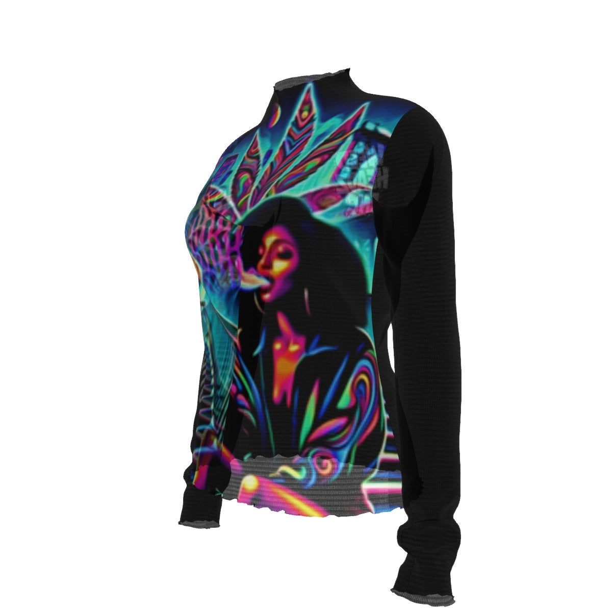 WHI Women's Neon Blaze Sheer Blouse