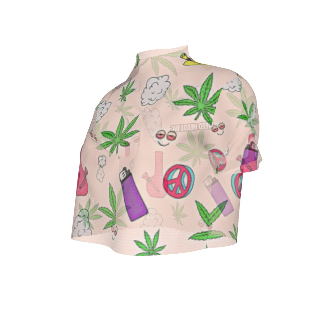 WHI Women's Bol Time Short Sleeves Sheer Crop Top