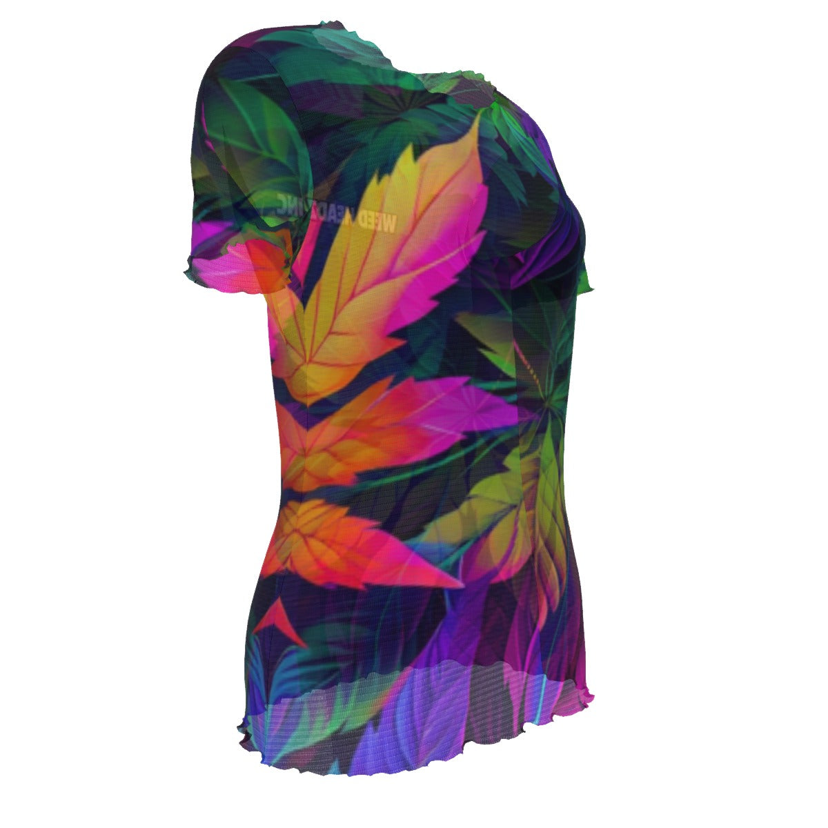 WHI Women's Luvly Feeling Short Sleeve Sheer Blouse