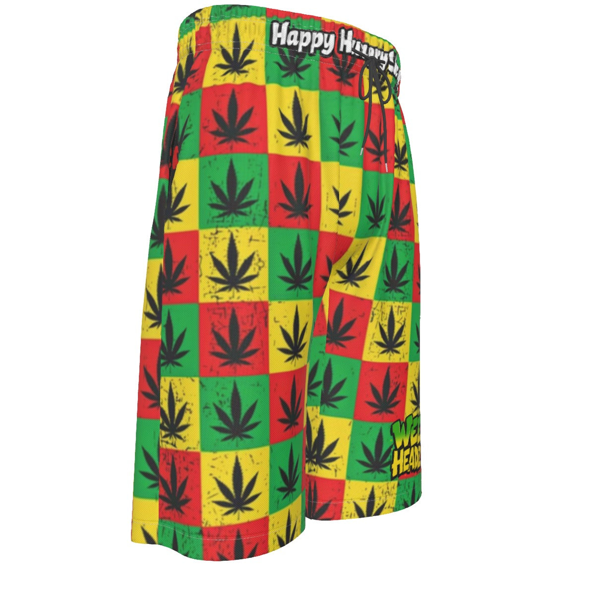 WHI Men's Rasta Chess Over-The-Knee Shorts