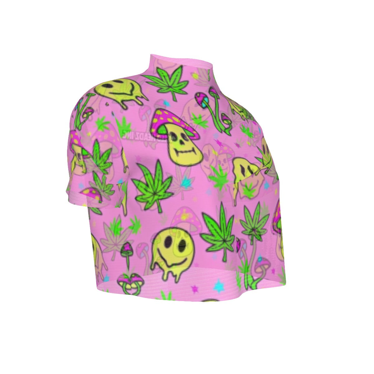 WHI Women's Trippy G Short Sleeves Sheer Crop Top