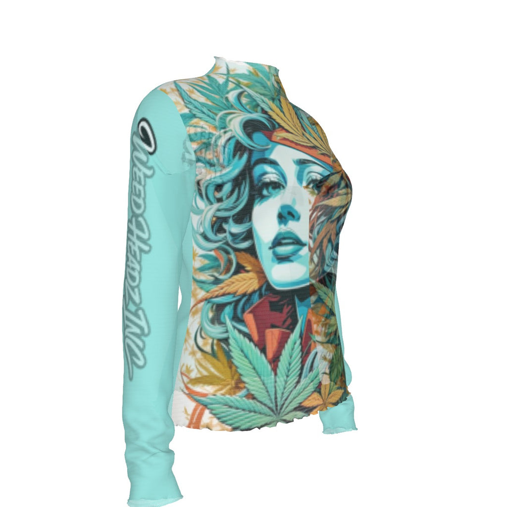 WHI Women's Sweet Blue Sheer Blouse