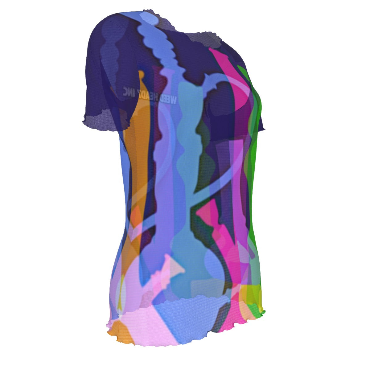 WHI Women's Bong Nation Short Sleeve Sheer Blouse
