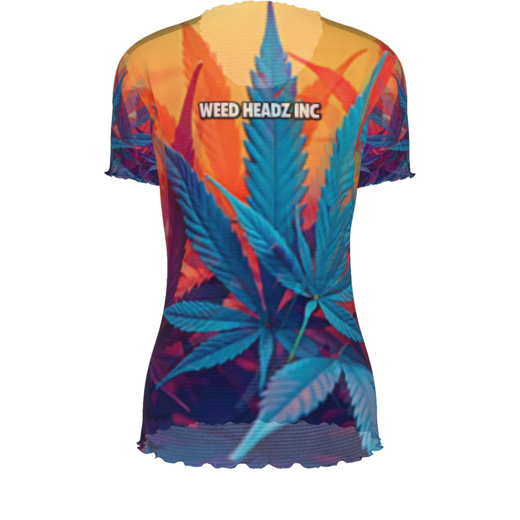WHI Women's Exotic Short Sleeve Sheer Blouse