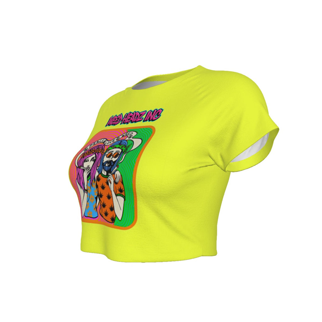 WHI Women's Peace Love Weed Cropped T-shirt