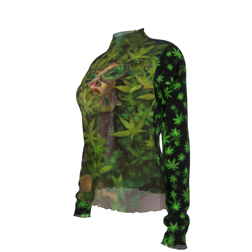 WHI Women's Green Blast Sheer Blouse