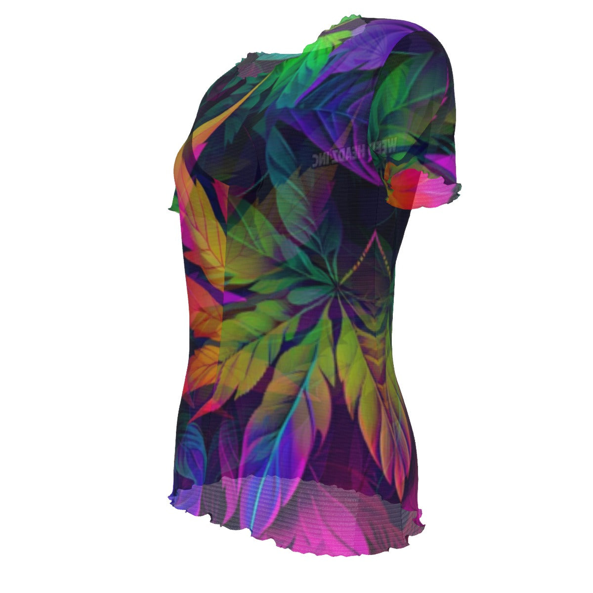 WHI Women's Luvly Feeling Short Sleeve Sheer Blouse