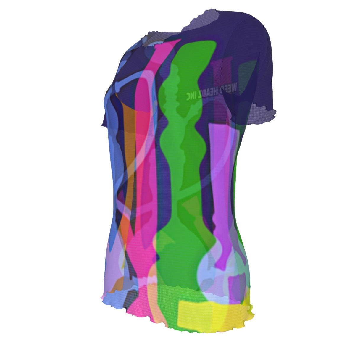 WHI Women's Bong Nation Short Sleeve Sheer Blouse