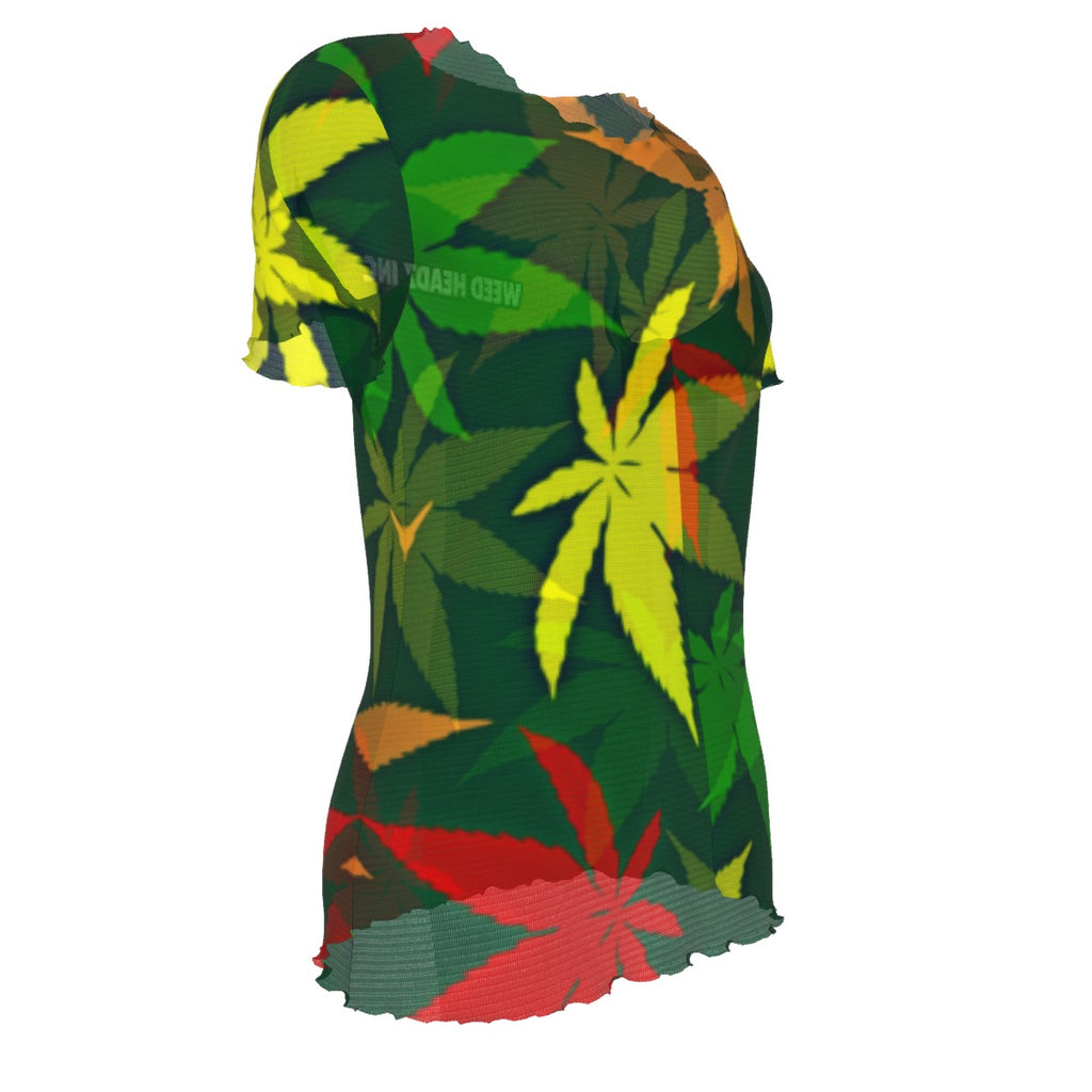 WHI Women's Rasta Luxe Short Sleeve Sheer Blouse