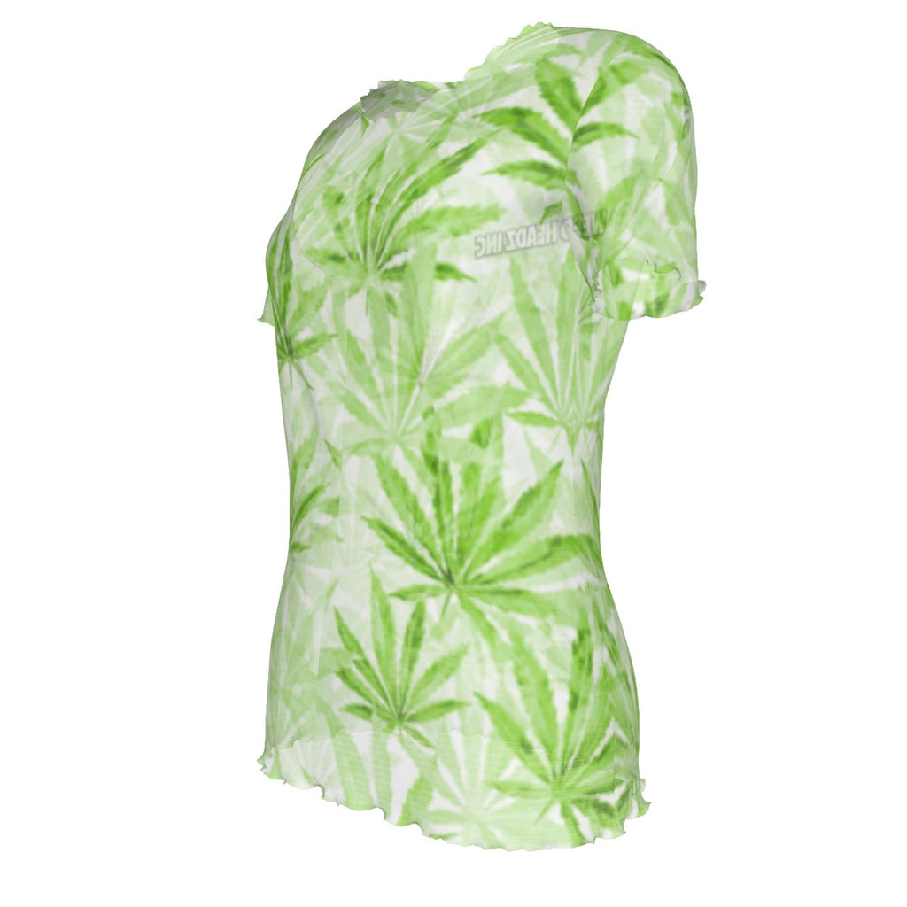 WHI Women's White Widow Short Sleeve Sheer Blouse