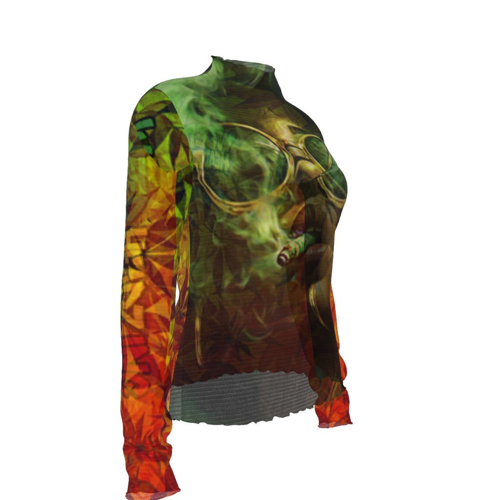 WHI Women's Rasta Groove Sheer Blouse