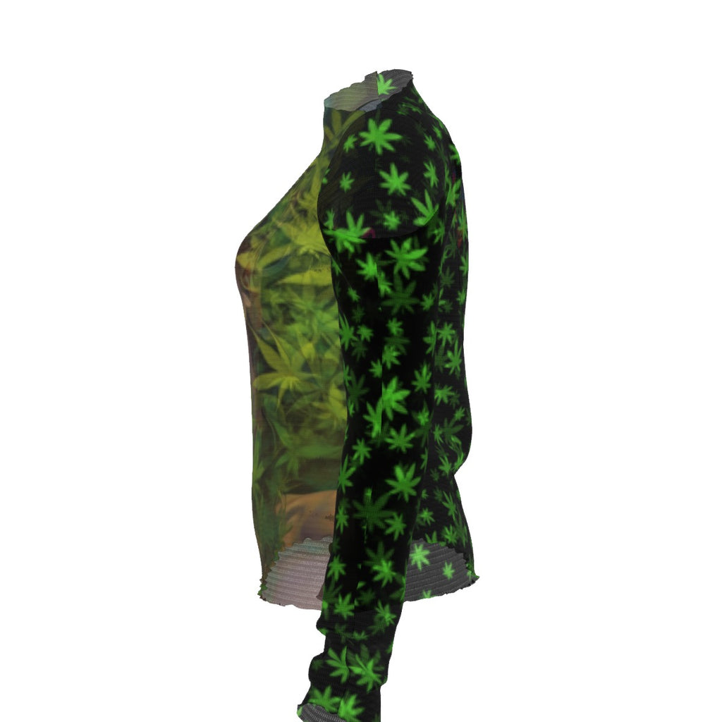 WHI Women's Green Blast Sheer Blouse