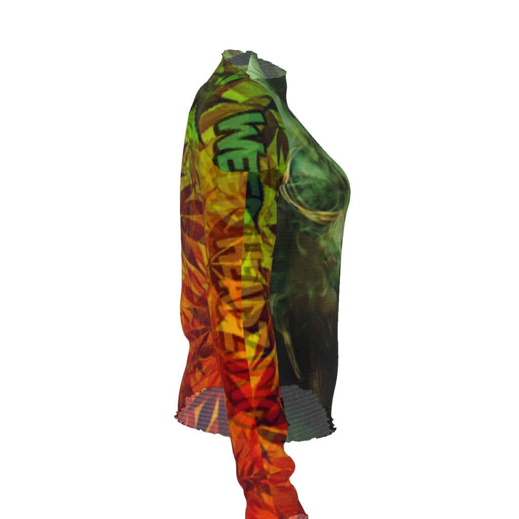 WHI Women's Rasta Groove Sheer Blouse
