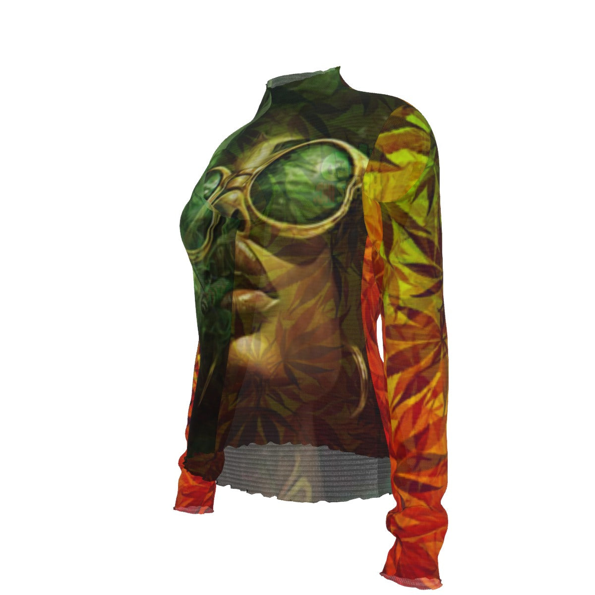 WHI Women's Rasta Groove Sheer Blouse