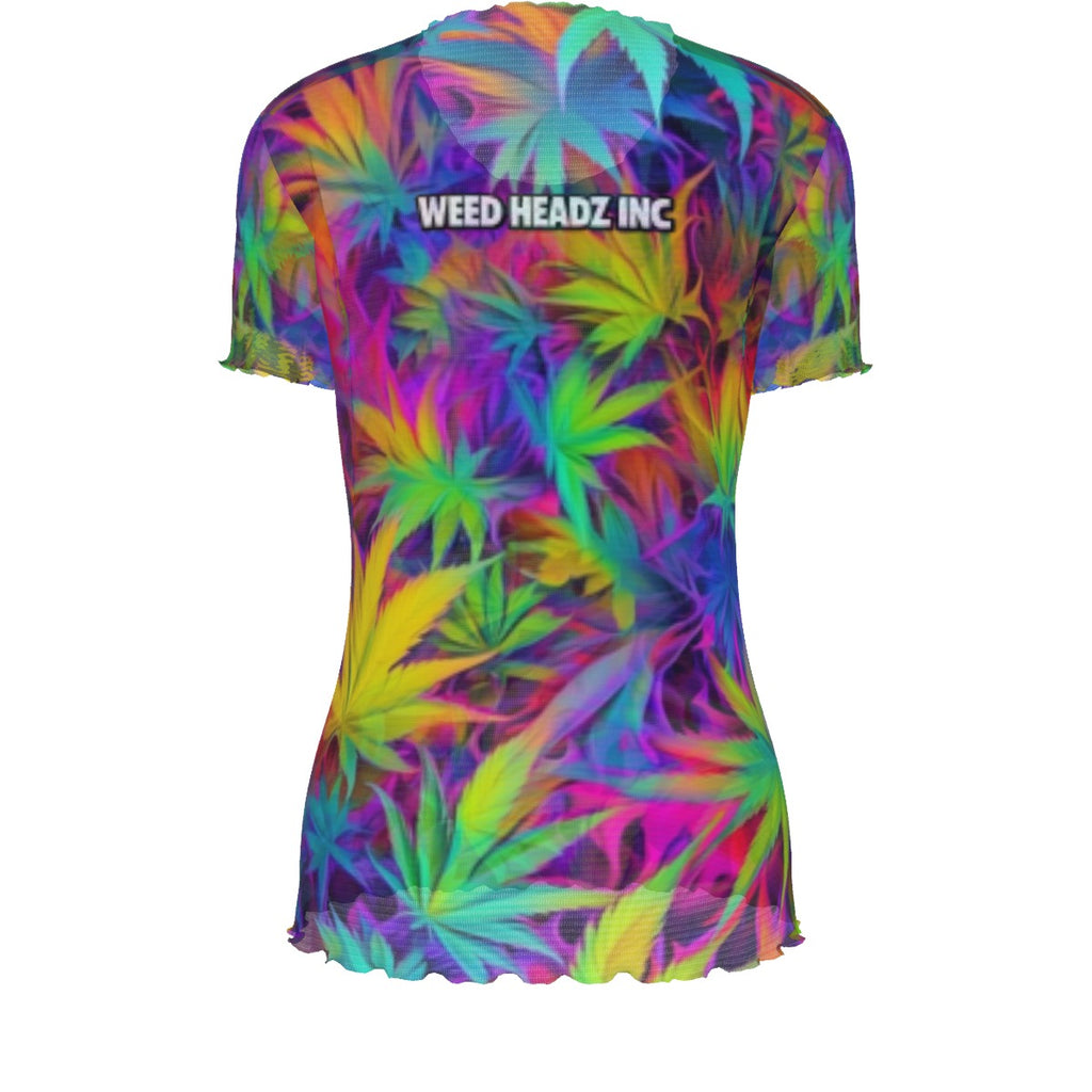 WHI Women's Fruit Punch Short Sleeve Sheer Blouse