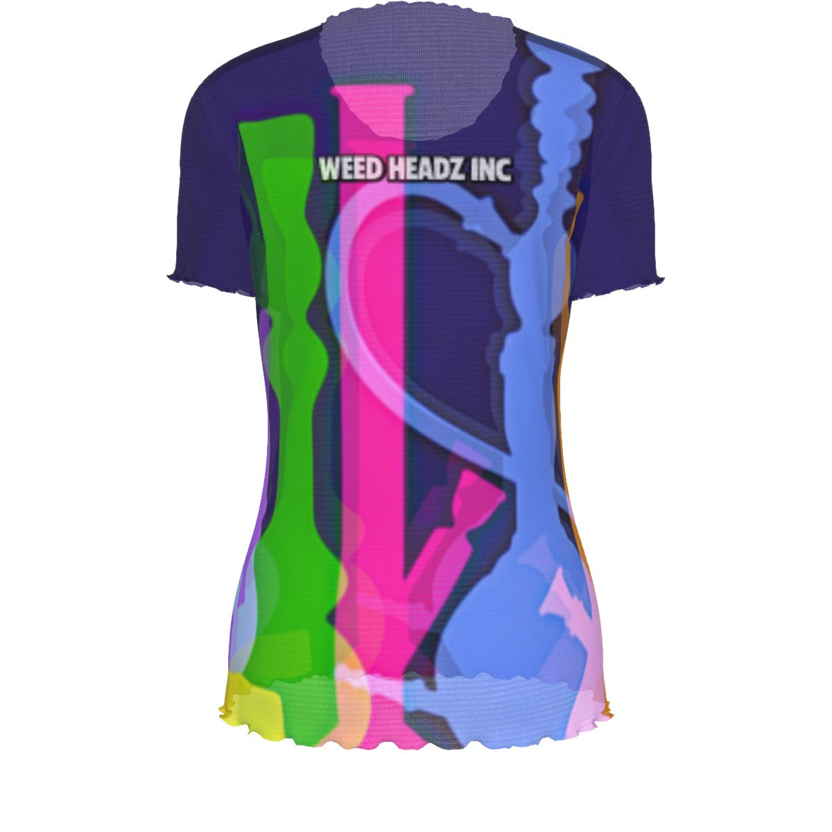 WHI Women's Bong Nation Short Sleeve Sheer Blouse