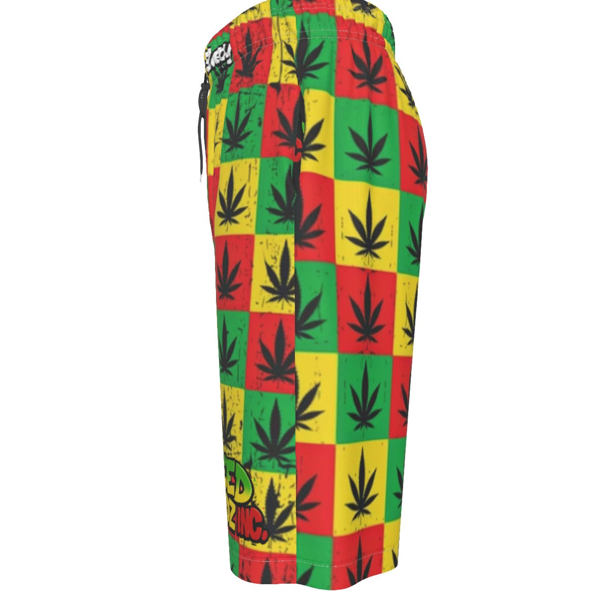 WHI Men's Rasta Chess Over-The-Knee Shorts