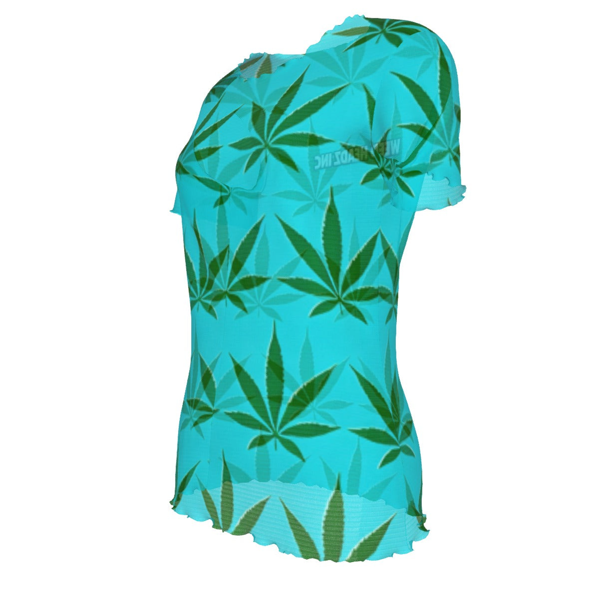 WHI Women's Bud Passion Short Sleeve Sheer Blouse