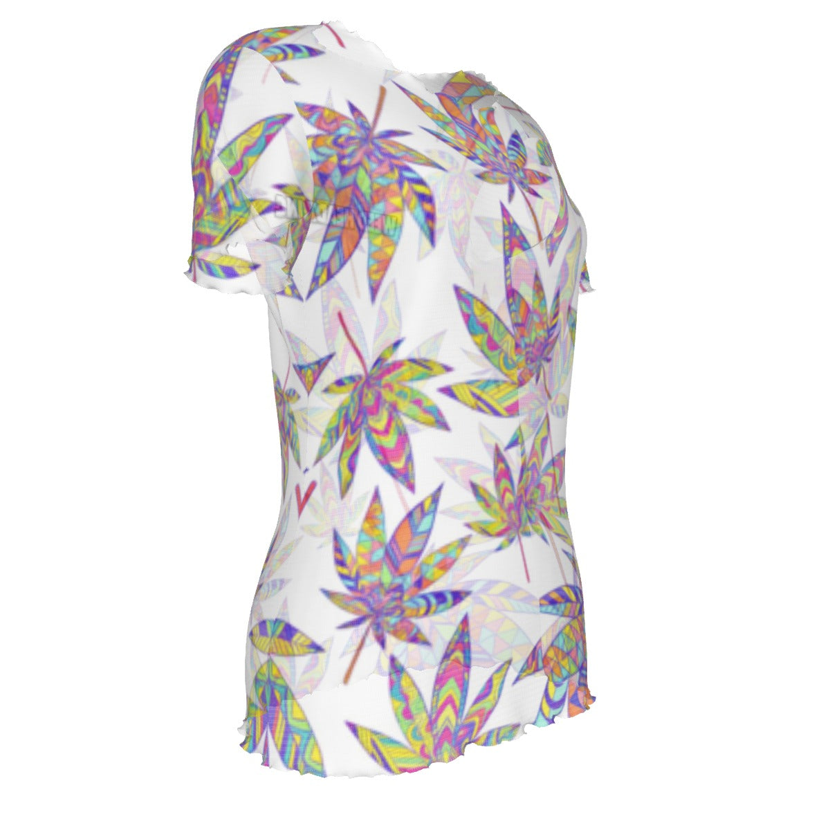 WHI Women's Unique Strain Short Sleeve Sheer Blouse