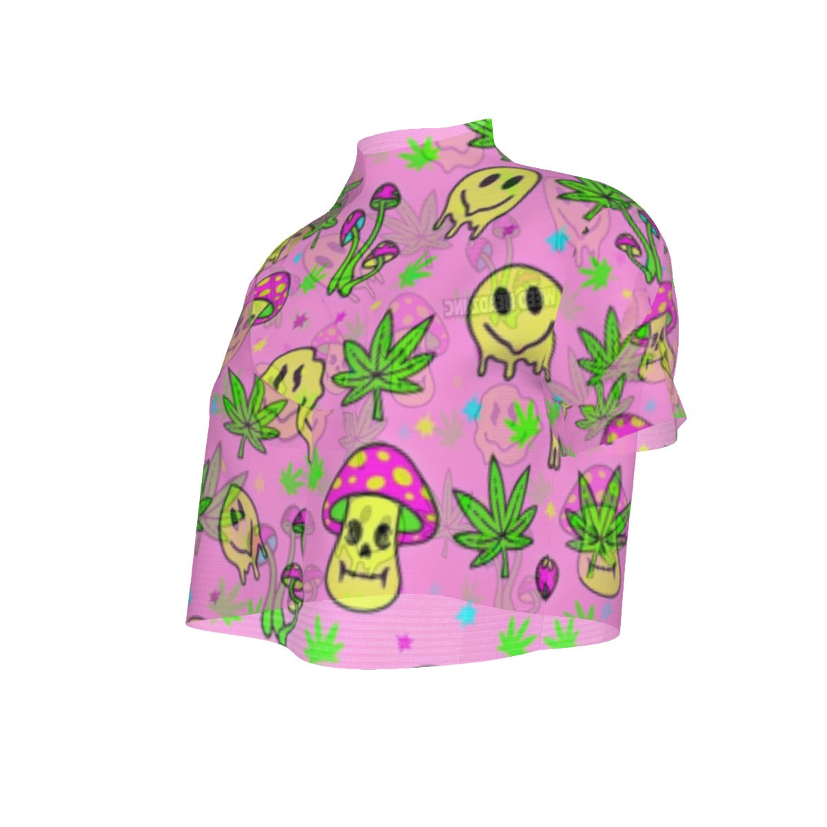 WHI Women's Trippy G Short Sleeves Sheer Crop Top