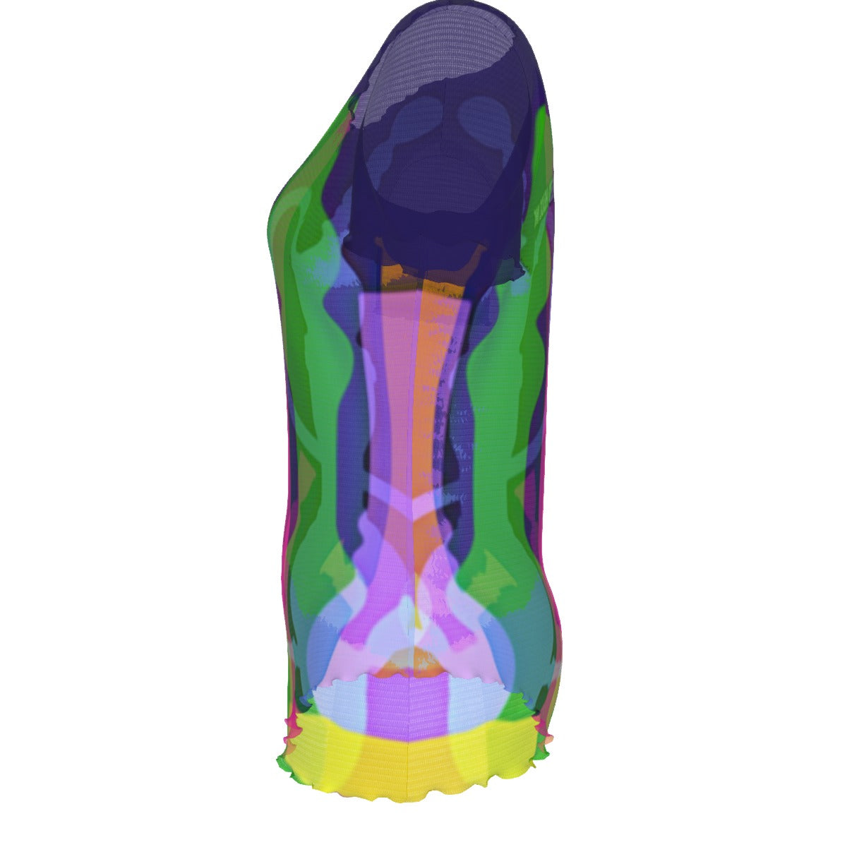 WHI Women's Bong Nation Short Sleeve Sheer Blouse