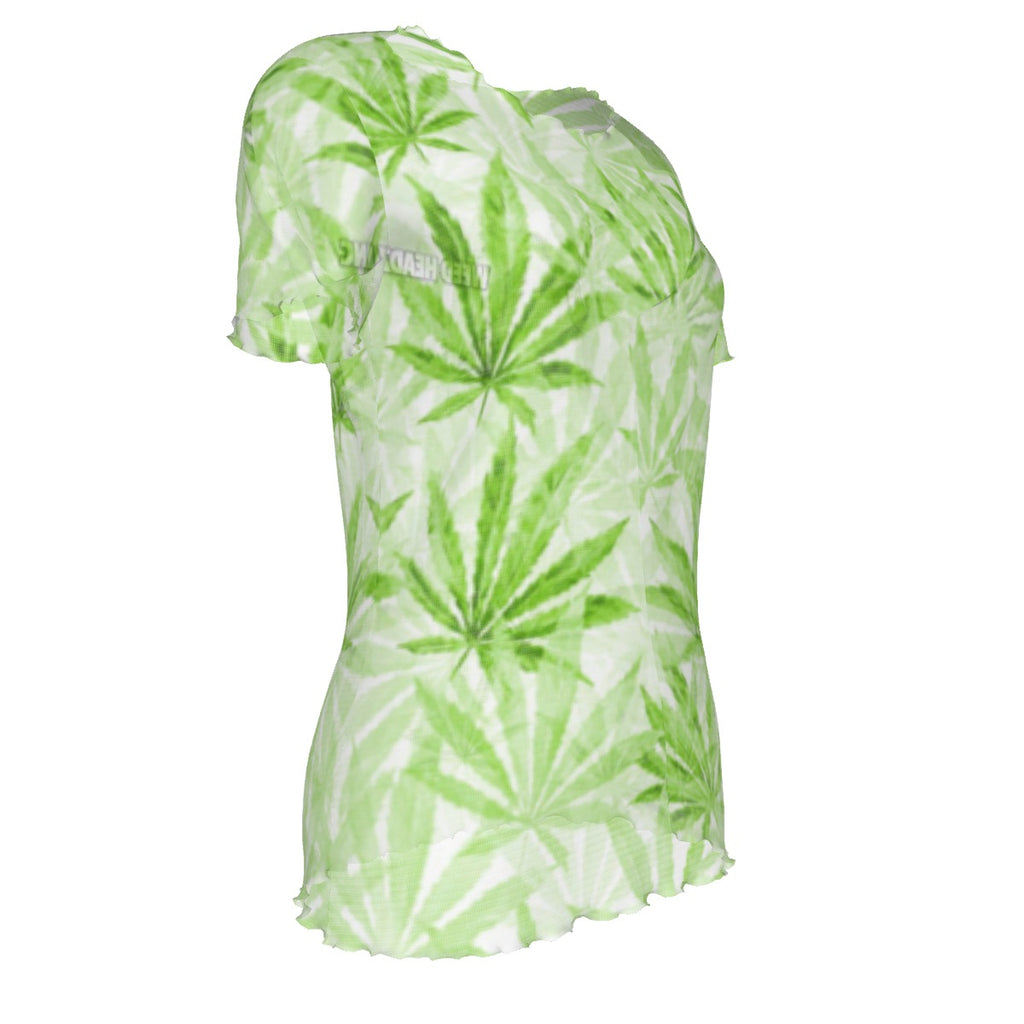 WHI Women's White Widow Short Sleeve Sheer Blouse