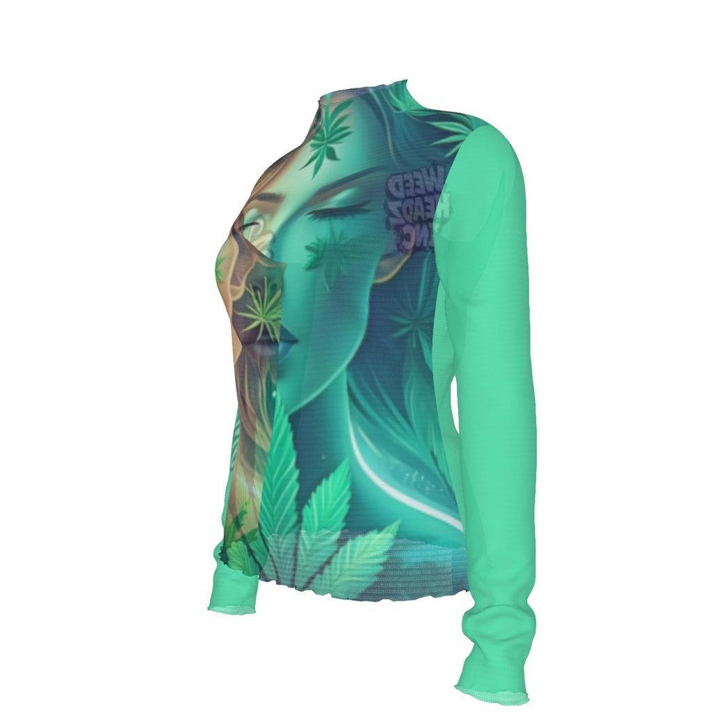 WHI Women's Green Grace Sheer Blouse