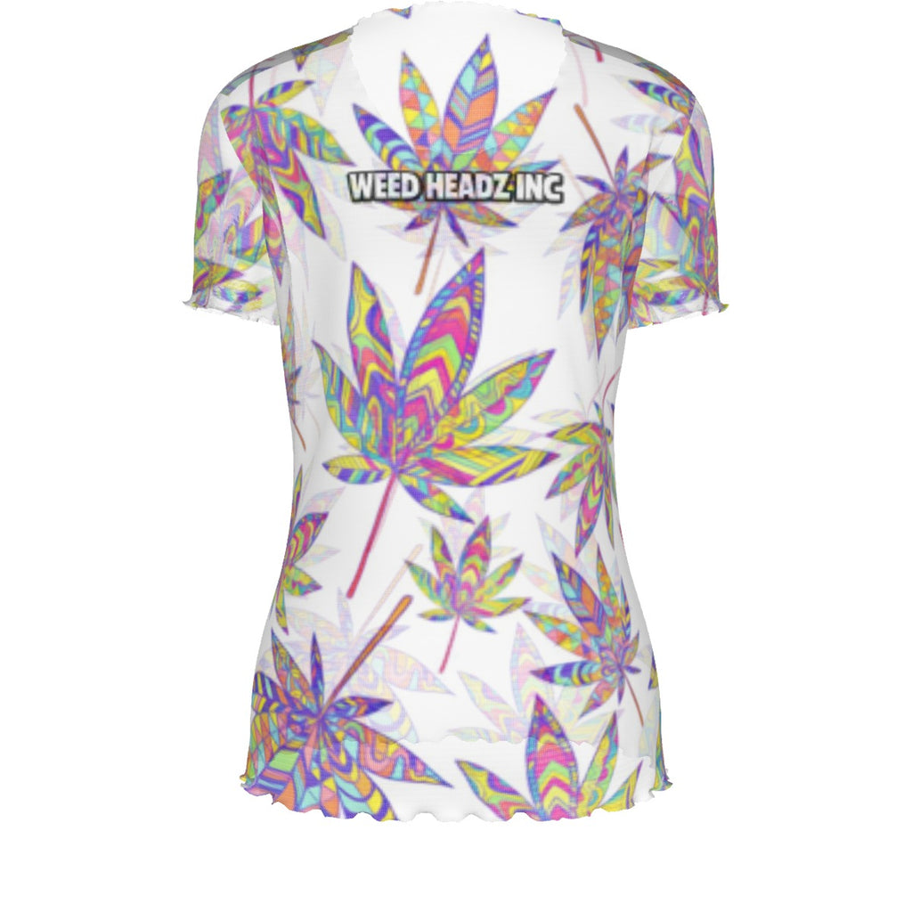 WHI Women's Unique Strain Short Sleeve Sheer Blouse